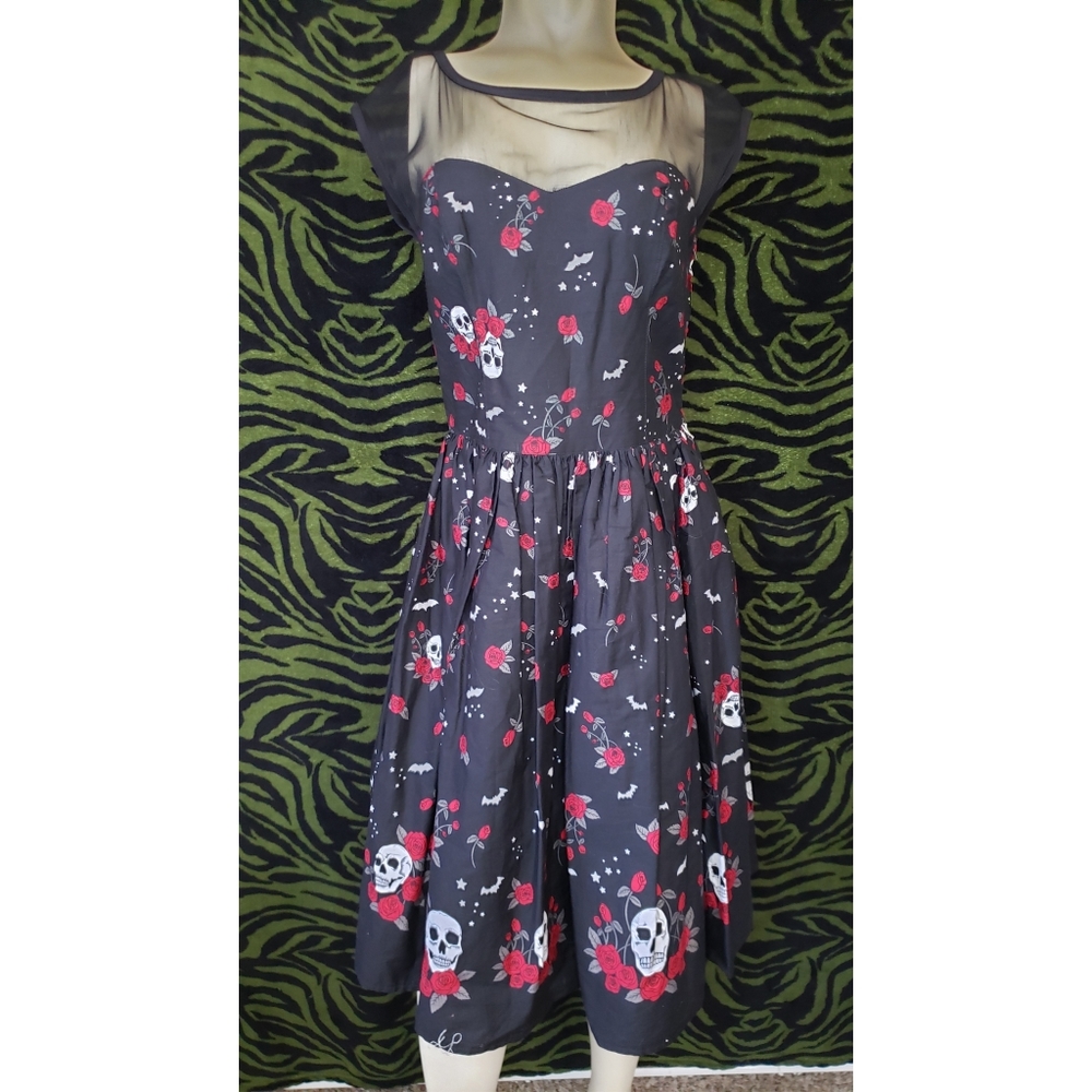 Skull, Roses And Bats Dress